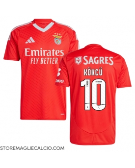 Benfica Orkun Kokcu #10 Maglia Gara Casa Repliche 2024-25